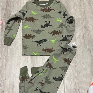 Kids Dinosaur Pajamas - Green and Black
